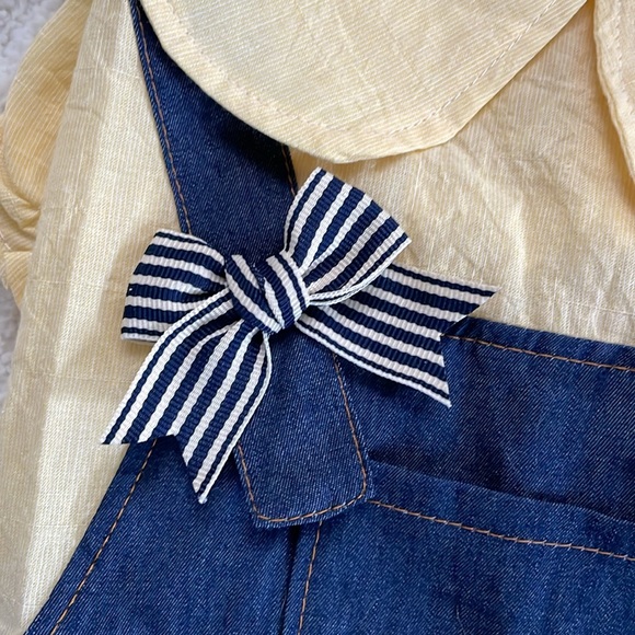 NWT Adorable PetCircle Yellow & Denim Dress Shirt With Snap Buttons - Picture 3 of 6